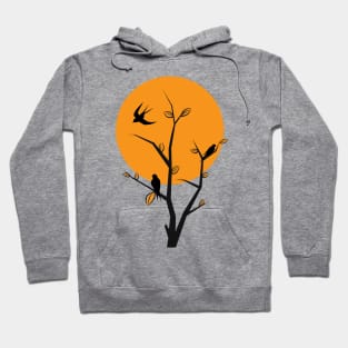 silhouette of a bird at sunset v3 Hoodie